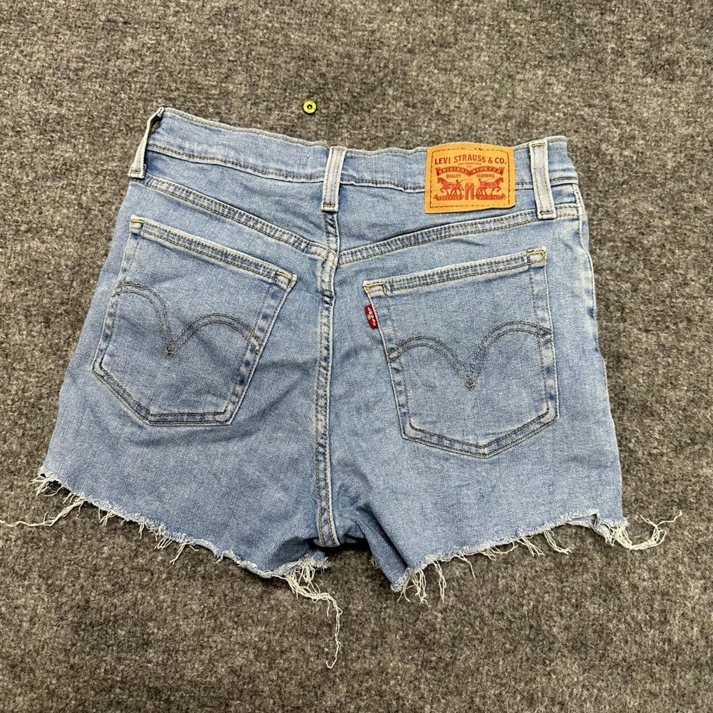 Levi's Shorts Womens Size 27 Light Wash Viscose High Rise Raw Hem Denim Casual